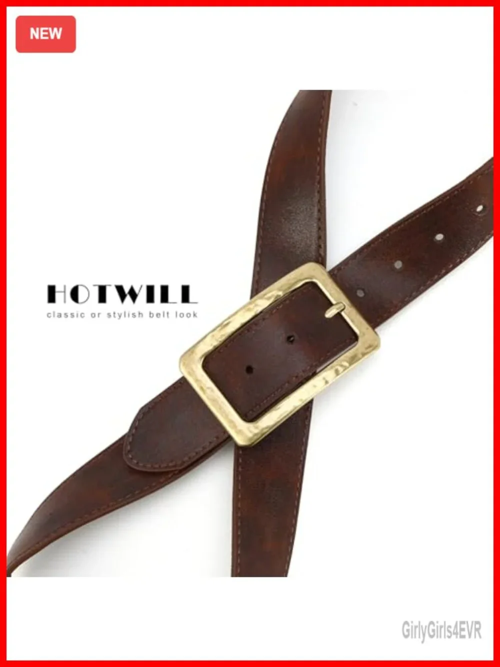 Wide Chunky Faux Leather Belt Vintage Buckle for Women